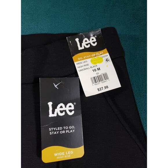 Lee Dress Pants Size 10 Womens Black Stretch Pull On High Rise Wide Leg NWT - Picture 5 of 15